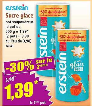 Sucre glace pot saupoudreur le pot de 500 g