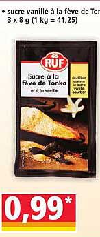 Sucre vanillé à la fève de Tonka