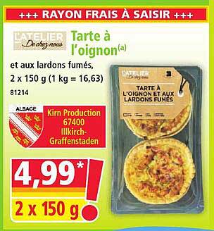 Tarte à l'oignon et aux lardons fumés