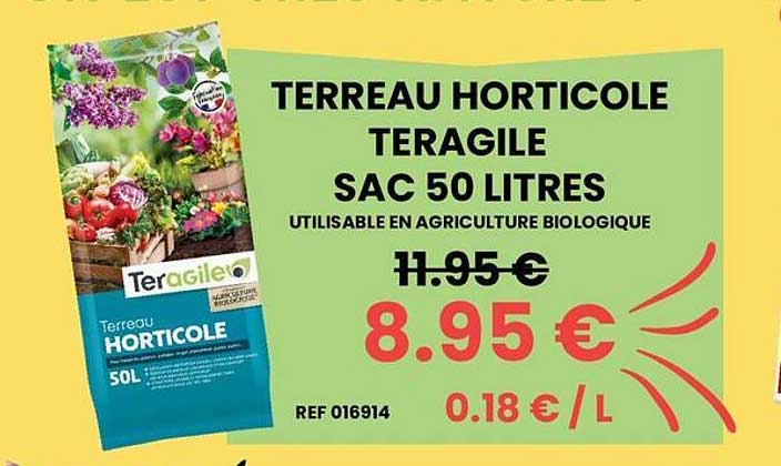 TERREAU HORTICOLE TERAGILE SAC 50 LITRES