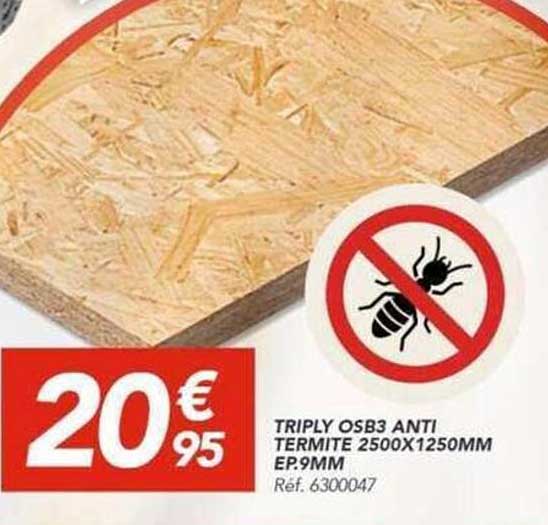 TRIPLY OSB3 ANTI TERMITE 2500X1250MM EP.9MM Ref. 6300047