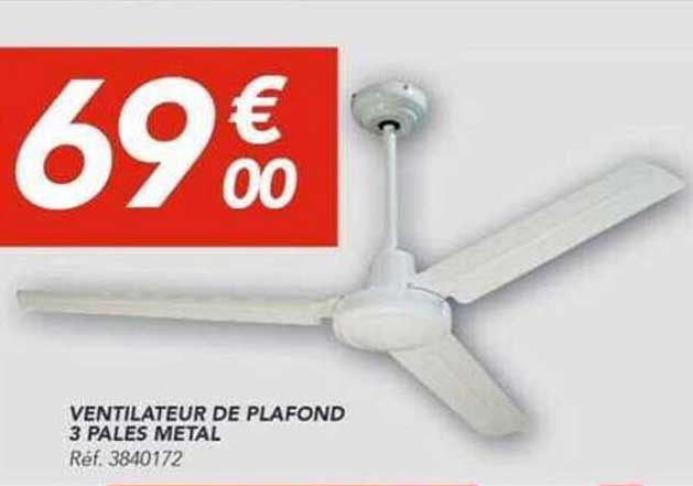 VENTILATEUR DE PLAFOND 3 PALES METAL