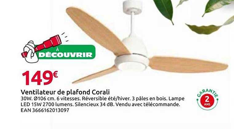 Ventilateur de plafond Corali