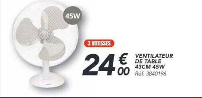 VENTILATEUR DE TABLE 43CM 45W