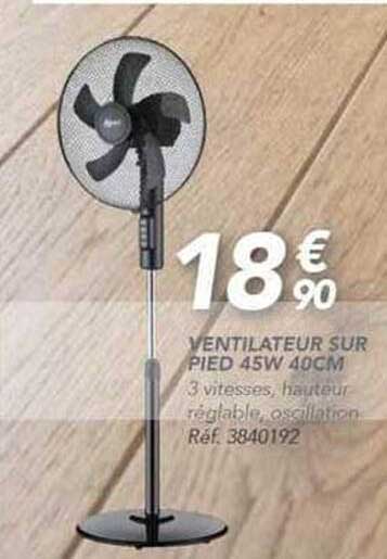 VENTILATEUR SUR PIED 45W 40CM