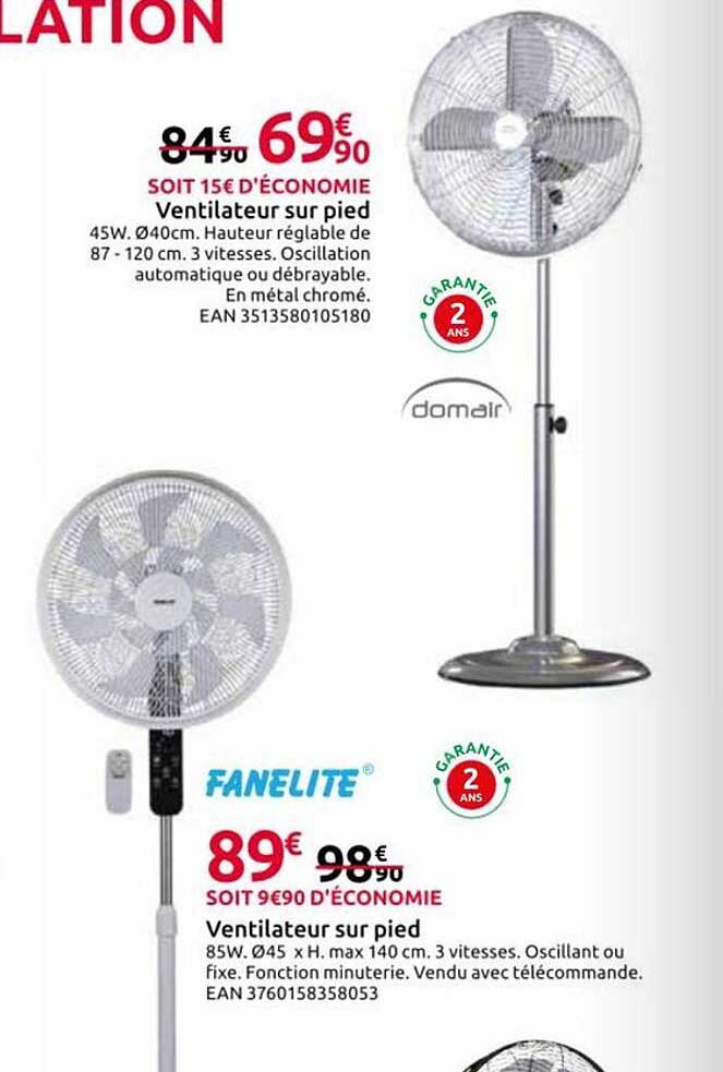 Ventilateur sur pied