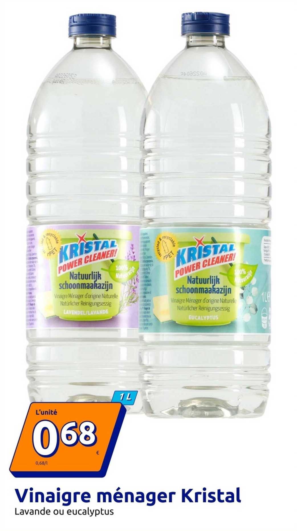 Vinaigre ménager Kristal Lavande ou eucalyptus