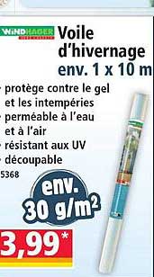 Voile d'hivernage env. 1 x 10 m