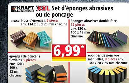 XXL Set d'éponges abrasives ou de ponçage