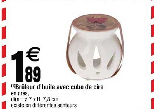 Brûleur d'huile avec cube de cire