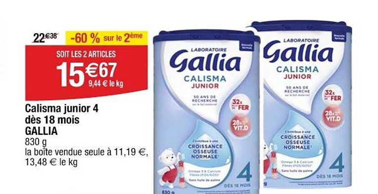 Calisma junior 4 dès 18 mois Gallia