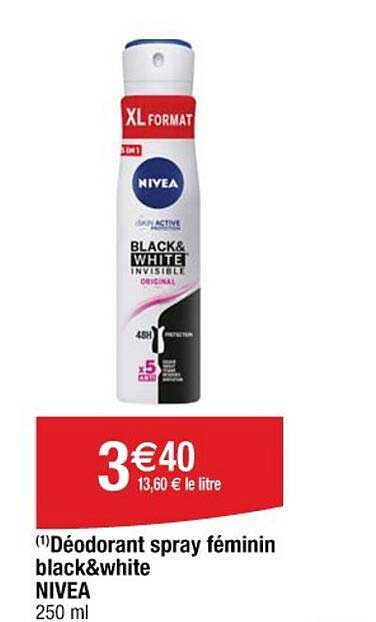 Déodorant spray féminin black&white NIVEA