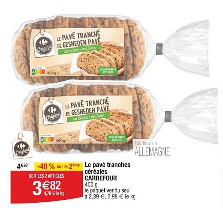 Le pavé tranché de gesneden pavé