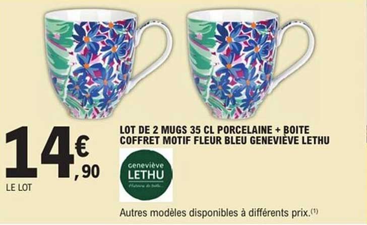 Lot De Bols Et Tasses Geneviève Lethu – Céramique Blanche – Neuf