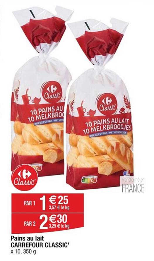 Pains au lait CARREFOUR CLASSIC'