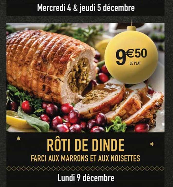 RÔTI DE DINDE FARCI AUX MARRONS ET AUX NOISETTES