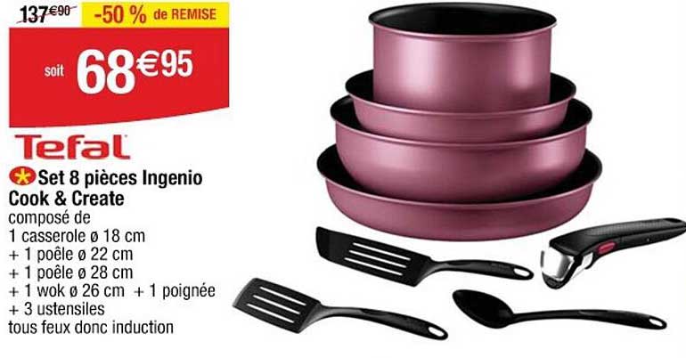 Tefal Set 8 pièces Ingenio Cook & Create