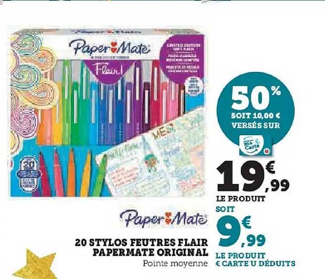 20 STYLOS FEUTRES FLAIR PAPERMATE ORIGINAL