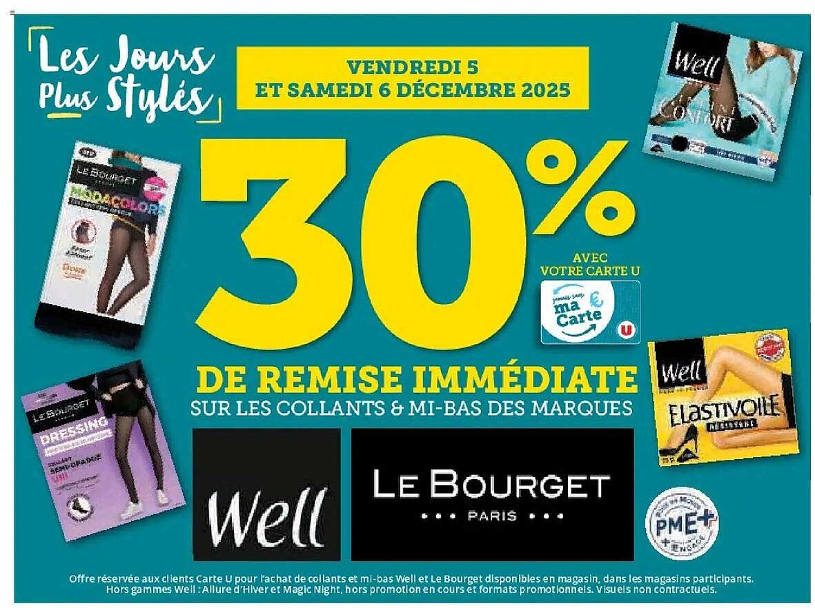 30% DE REMISE IMMEDIATE SUR LES COLLANTS & MI-BAS DES MARQUES