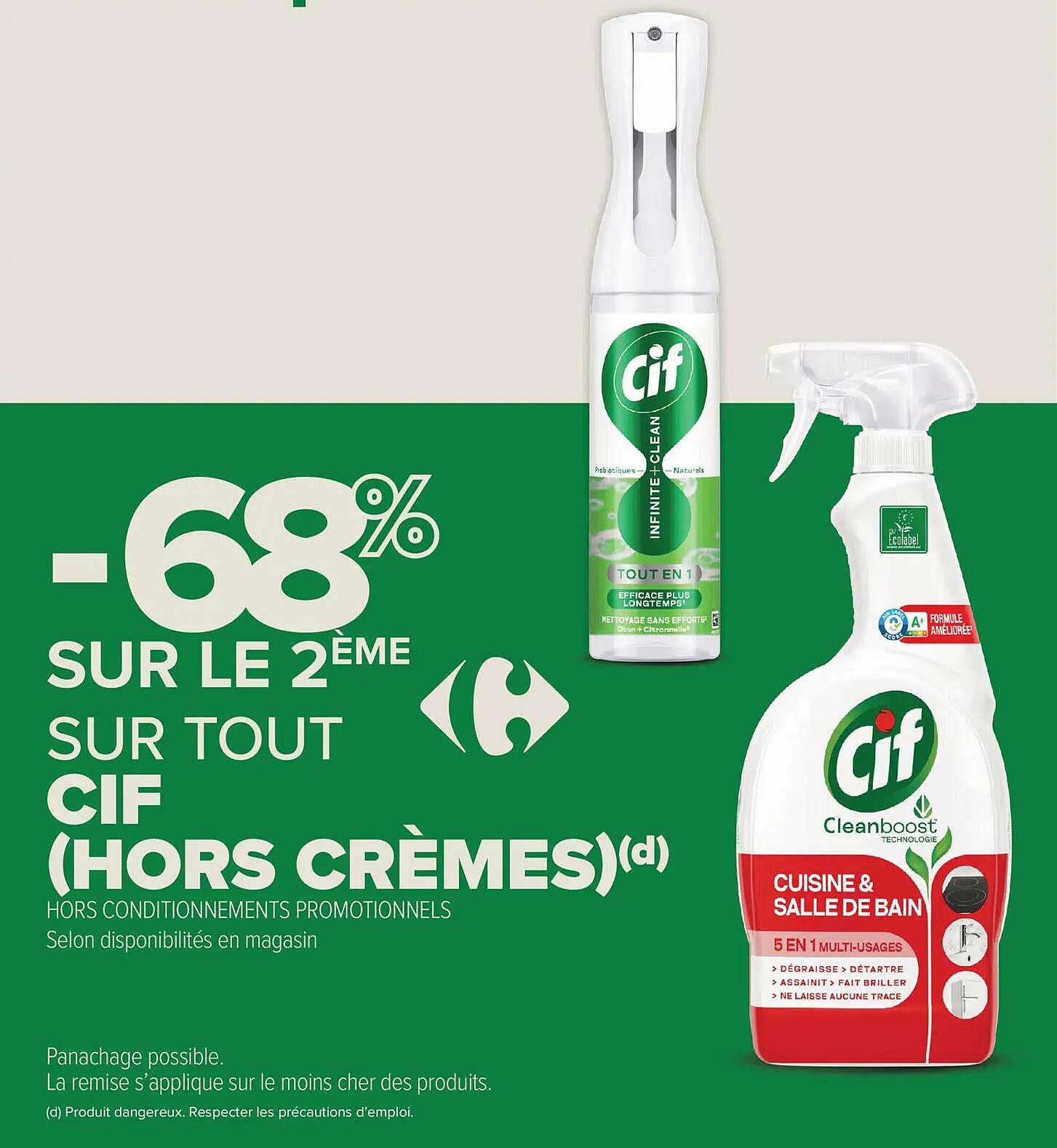 -68% SUR LE 2ÈME SUR TOUT CIF (HORS CRÈMES)