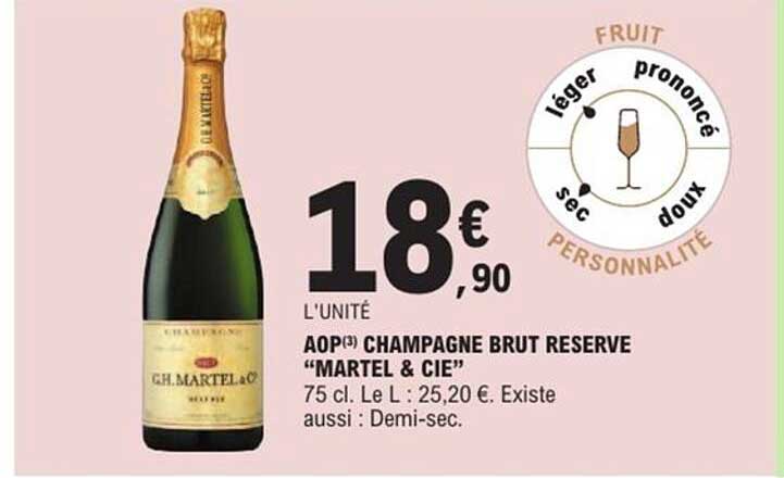 AOP(3) CHAMPAGNE BRUT RESERVE “MARTEL & CIE”