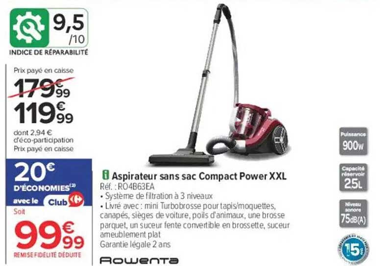Aspirateur sans sac Compact Power XXL