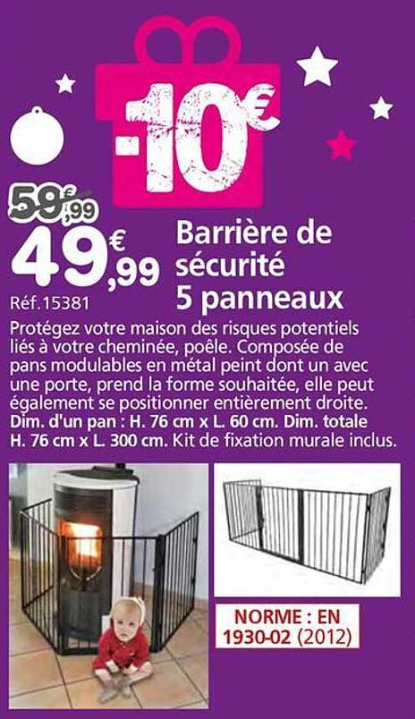 Barrière de sécurité 5 panneaux