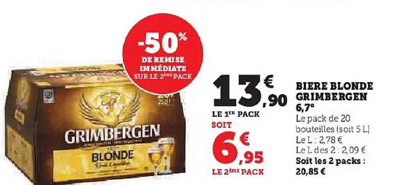 BIÈRE BLONDE GRIMBERGEN 6,7°