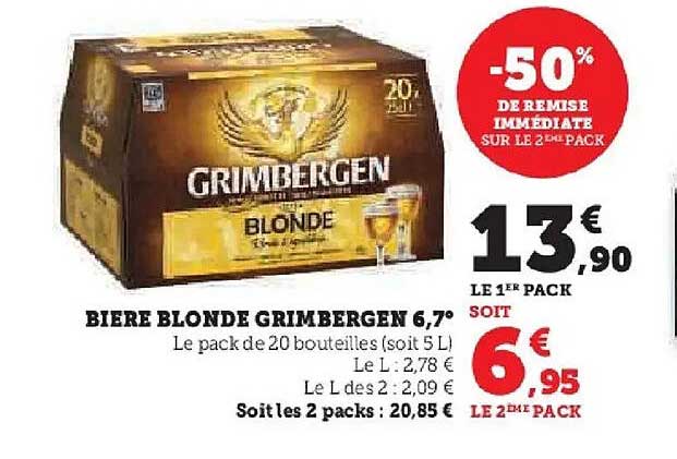 Bière Blonde Grimbergen 6,7°