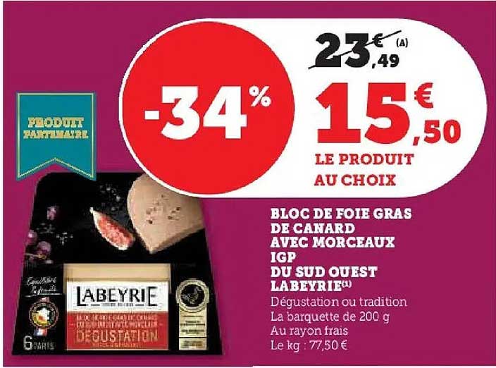 BLOC DE FOIE GRAS DE CANARD AVEC MORCEAUX IGP DU SUD OUEST LABEYRIE