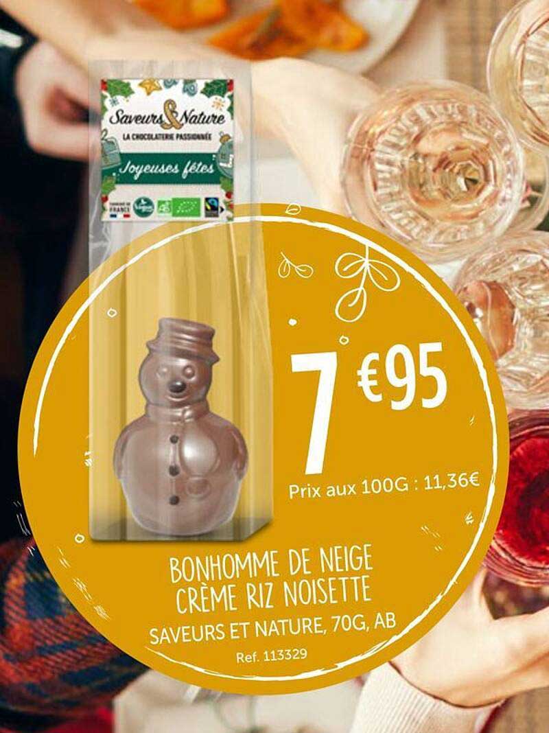 Bonhomme de neige crème riz noisette