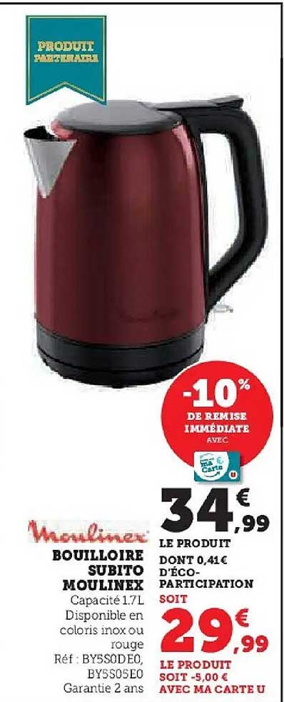 BOUILLOIRE SUBITO MOULINEX