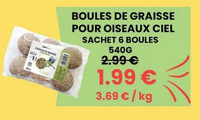 BOULES DE GRAISSE POUR OISEAUX CIEL