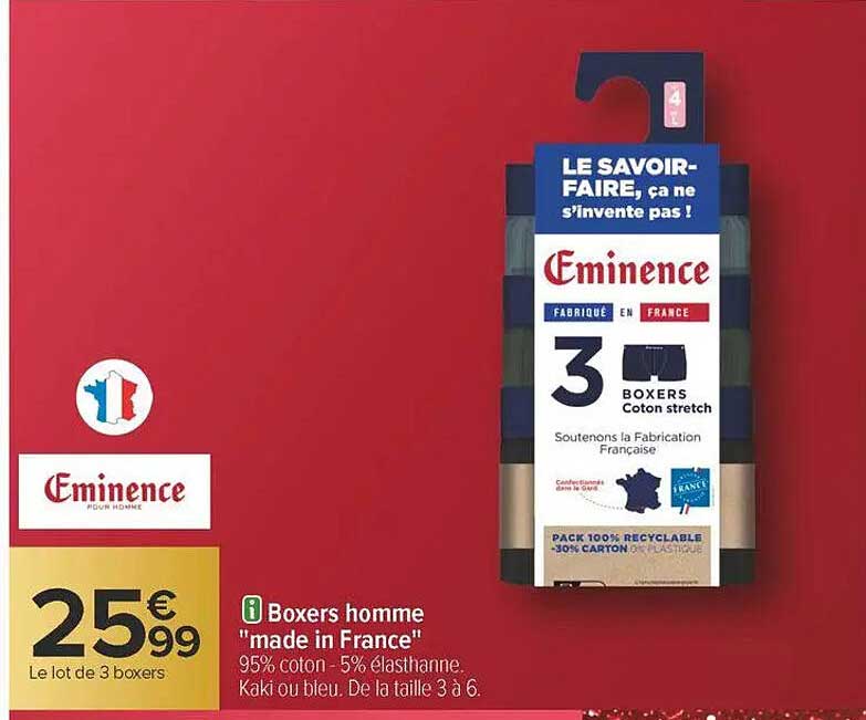 Boxers homme "made in France"