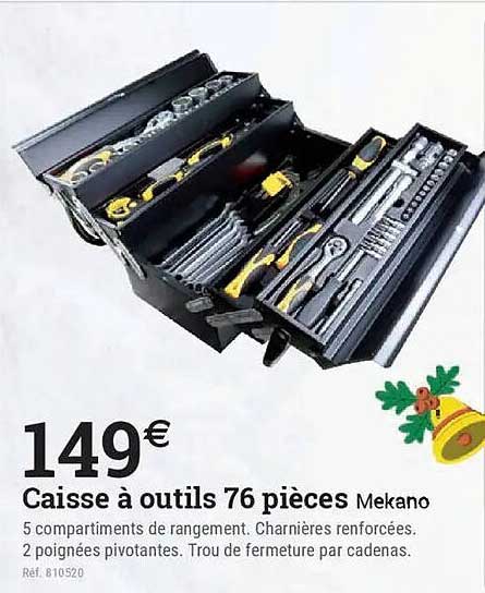 Caisse à outils 76 pièces Mekano