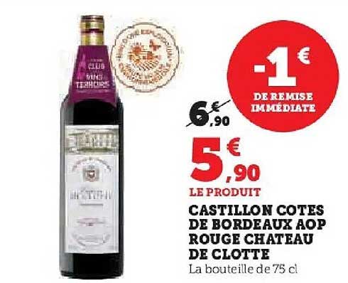CASTILLON COTES DE BORDEAUX AOP ROUGE CHATEAU DE CLOTTE