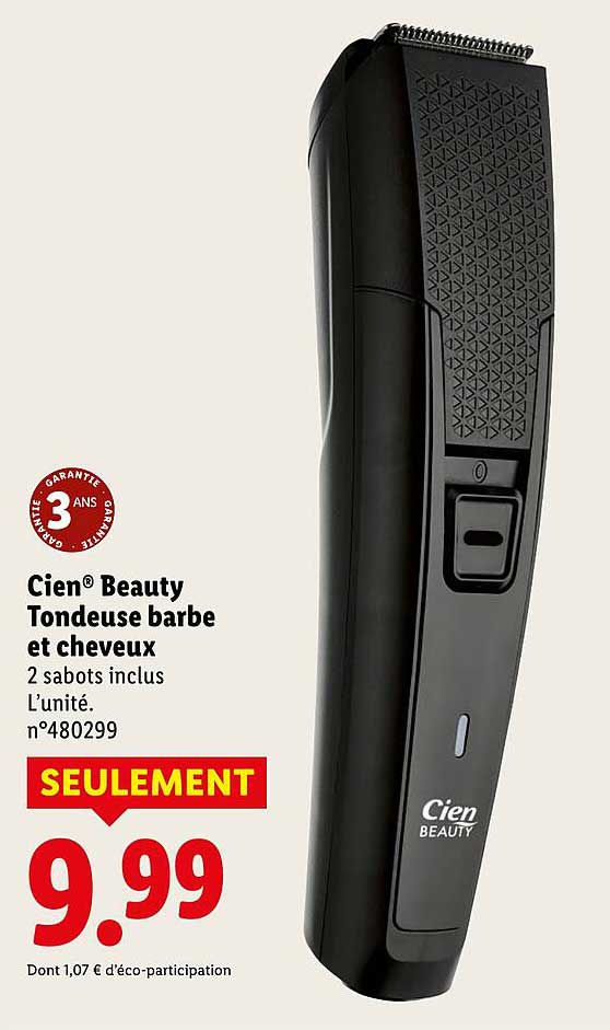 Cien® Beauty Tondeuse barbe et cheveux