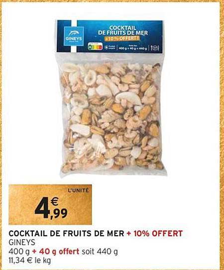 COCKTAIL DE FRUITS DE MER + 10% OFFERT