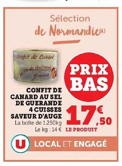 Confit de canard au sel de Guérande 4 cuisses saveur d'auge