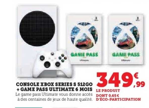 CONSOLE XBOX SERIES S 512GO + GAME PASS ULTIMATE 6 MOIS