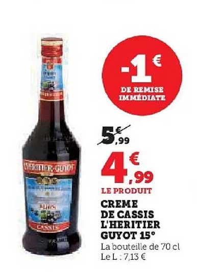 CREME DE CASSIS L'HERITIER GUYOT 15°