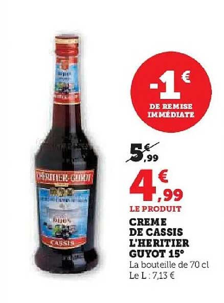 CRÈME DE CASSIS L'HÉRITIER GUYOT 15°