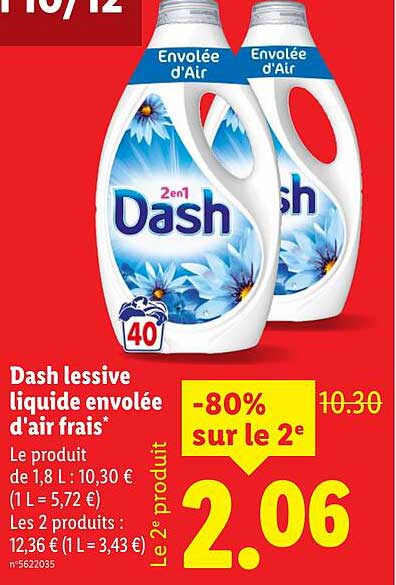 Dash lessive liquide envolée d'air frais