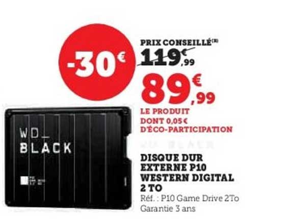 DISQUE DUR EXTERNE P10 WESTERN DIGITAL 2 TO