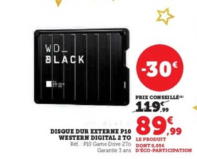 DISQUE DUR EXTERNE P10 WESTERN DIGITAL 2 TO