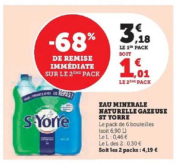 EAU MINERALE NATURELLE GAZEUSE ST YORRE