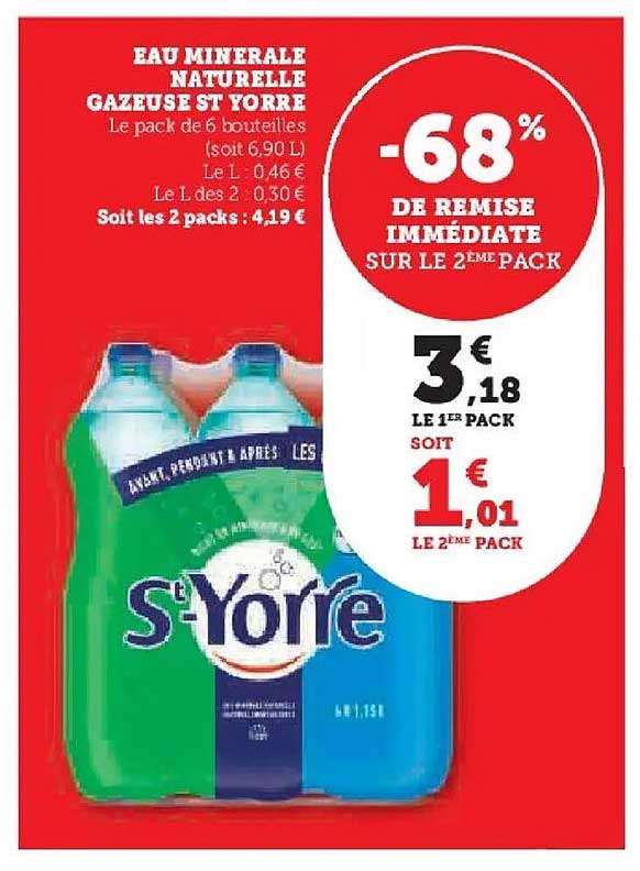 EAU MINERALE NATURELLE GAZEUSE ST YORRE