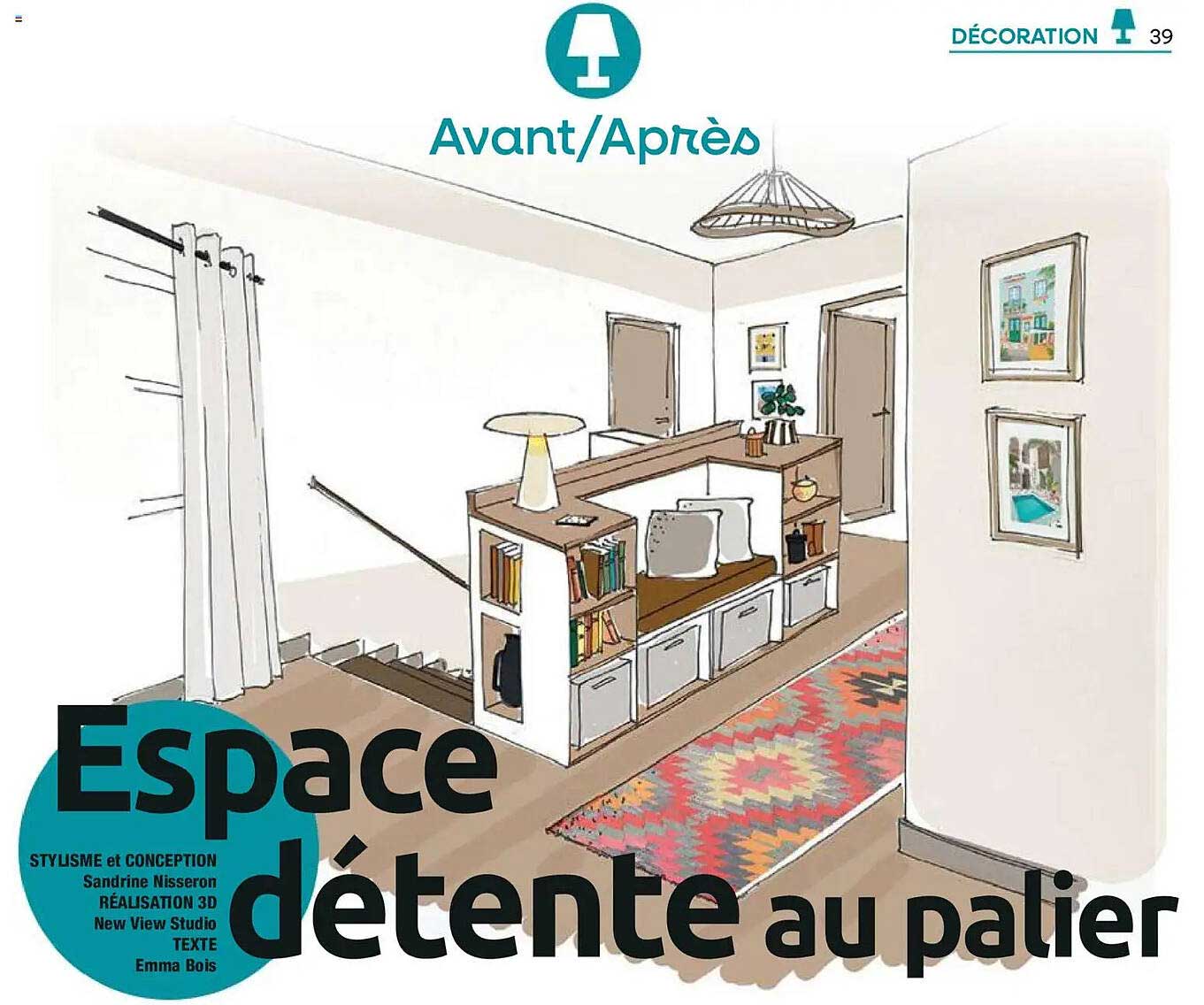 Espace détente au palier