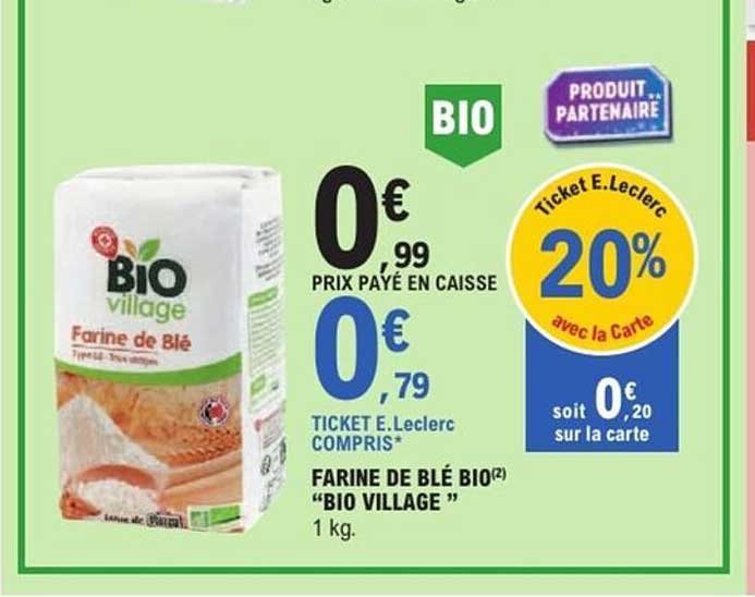 FARINE DE BLÉ BIO "BIO VILLAGE" 1 kg