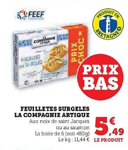 FEUILLETES SURGELES LA COMPAGNIE ARTIQUE